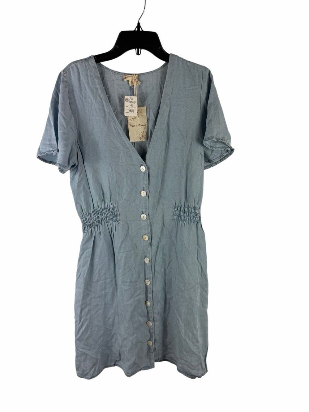 NWT Hem & Thread Chambray Button Up Dress- Size M